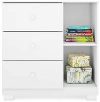 Jogo de Quarto Infantil Guarda Roupa e Cômoda Ane Branco - Phoenix