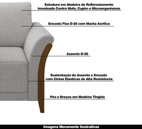 Poltrona Decorativa Pés em Madeira Market Linho Cinza G45 - Gran Belo