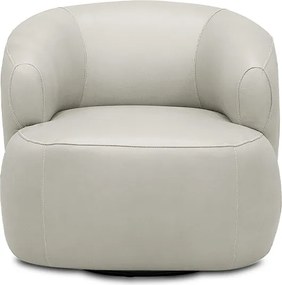 Poltrona Decorativa Verona Sala de Estar Base Giratória em Aço Couro Off White G88 - Gran Belo