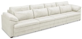 Sofá Retrátil Elétrico Sala de Estar Nolan Bipartido 379cm Conforto Premium em Couro Branco Manchado G58 - Gran Belo