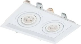 Plafon De Embutir Alumínio 24,1x13,8cm Recuado Ii - BRANCO