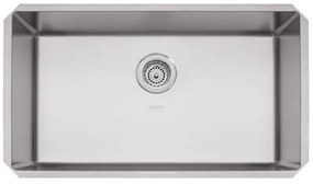 Cuba de Embutir Quadrum 70 U Undermount Tramontina 70 x 40 x 20 cm em Aço Inox Acetinado com Válvula