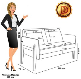 Kit 1 Sofá Namoradeira e 2 Poltronas Lana Veludo Preto Base de Madeira