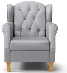 Kit 02 Poltronas de Amamentação Pés Madeira Lucy Z39 Sintético Cinza -