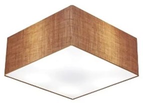 Plafon Quadrado Md-3000 Cúpula em Tecido 12/25x25cm Palha - Bivolt