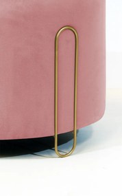 Puff Decorativo Redondo Duda Aramado Dourado Suede Rosê