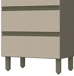 Balcão 60cm 3 Gavetas 100% MDF Sem Tampo Connect Duna/Cristal - Henn