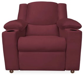 Poltrona Papai Manchester Reclinável Veludo Bordo