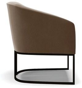 Poltrona Decorativa Industrial Preto Kit 2 Stella Suede Marrom D03 - D'Rossi