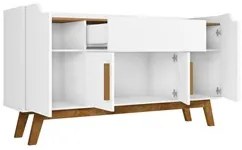 Balcão Aparador Buffet 4 Portas 1 Gaveta Future Branco/Cinamomo - Bech