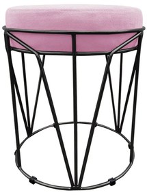 Puff Multiuso com Mesa Babu 2 em 1 Suede Base Preto D'Rossi - Rosa Bebê