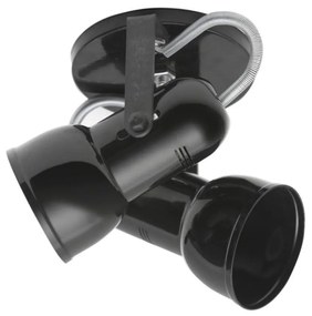 Spot B2 Simples Copinho Para 2x E27 Led Bulbo Preto - Bivolt