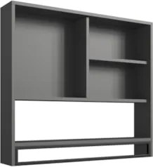 Armário de Banheiro Espelheira com 2 Portas Moscow Grafite Z54 - Mpoze