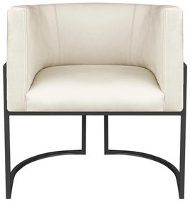 Poltrona Dália Luxo Moderna Estofada Design Sofisticado com Base de Ferro Preto Corano