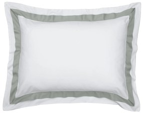 Jogo 2 Fronhas Kacyumara 300 Fios Bellagio 50x70cm Branco e Green