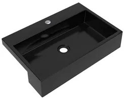 Cuba Pia Semi Encaixe para Banheiro Retangular 54cm XRT C08 Preto - Mp