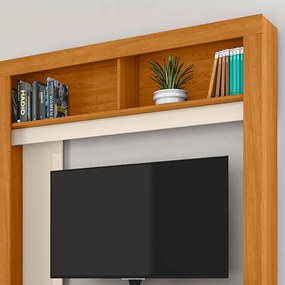 Estante de TV 50 Pol 136cm Sala de Estar Mervan M20 - D'Rossi - Cinamomo e Off White