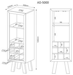 Adega Bar Multiuso AD5000 Branco - Tecno Mobili