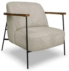 Poltrona para Sala Pés Metálicos Ellen S06 Boucle Bege - Mpozenato