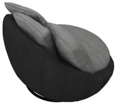 Poltrona para Sala Giratória Redonda Saphire Z32 Linho Cinza/Preto - M
