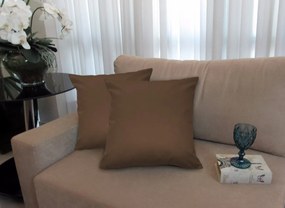 Kit 2 Almofadas Decorativas 50x50 Tecido Suede Marrom