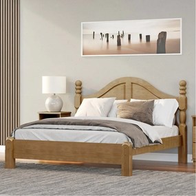 Cama de Casal Queen Size Madeira Maciça Naipe Freijó G74 - Gran Belo