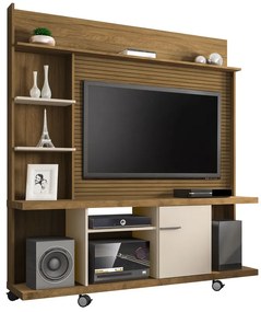 Home Theater Taurus Ripado Cinamomo Com Off White – Bechara Móveis