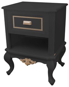 Mesa de Cabeceira Lavanda - Preto com Dourado Soléil Provençal Kleiner