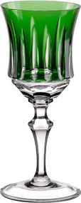 Taça de Cristal Lapidado Artesanal P/ Licor - Verde Escuro - 66  Verde Escuro - 66