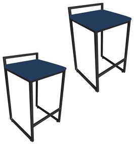 CONJUNTO 02 BANQUETAS PIETRA SUEDE AZUL