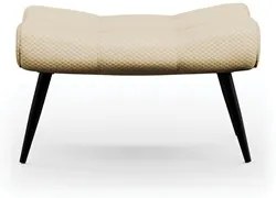 Puff Decorativo Para Sala de Estar Pés Palito Lord Veludo Luxo Off Whi