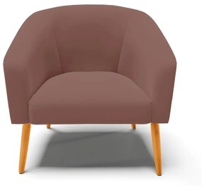 Poltrona Decorativa Pé Palito Castanho Stella Veludo D03 - D'Rossi - Rose