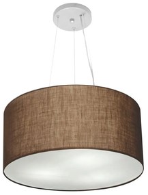 Lustre Pendente Cilíndrico Md-4186 Cúpula em Tecido 45x25cm Café - Bivolt
