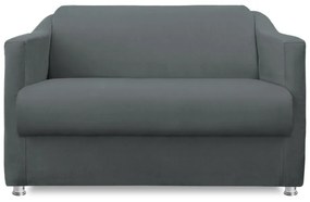 Namoradeira Cecilia 2 Lugares Suede Cinza Grafite 1,20 m Decorativa Sala Recepção