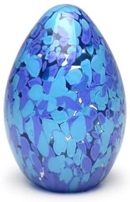 Peso Multicor Grande Oval Azul e Água-marinha Murano Cristais Cadoro