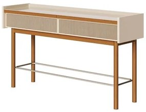 Aparador Abrace Cor Off White Tela Sintética 2 Gavetas 140cm - 79426 Sun House