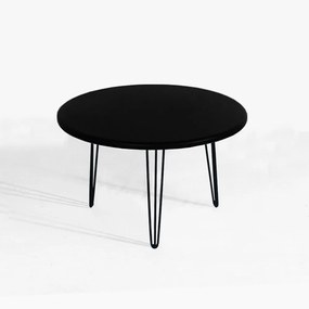 Mesa de Centro Decorativa Sandy Pés Hairpin Legs Preto Tampo Preto