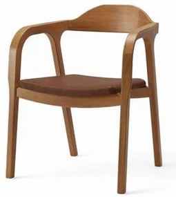 Cadeira Bugre Champagne Assento Corino Caramelo - 76900 Sun House