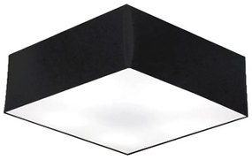Plafon Quadrado Md-3051 Cúpula em Tecido 15/45x45cm Preto - Bivolt