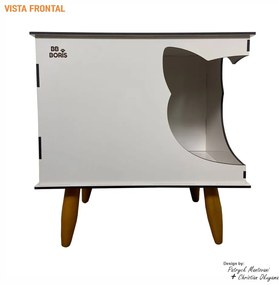 Casinha de Gato Cat Line B900 Pés Palito Bege - Sheep Estofados - Bege