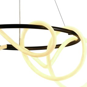 Pendente Toá Circular Ø60X30Cm Led 30W 3000K Bivolt Preto - Usina Impo... (Preto)