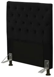 Cabeceira Cama Box Solteiro 90cm Cristal Veludo Preto - MV Estofados