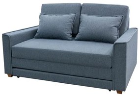 Sofá Cama Annecy Estofado em Tecido Linho Cinza Escuro com Pés Madeira 172 cm - 71234 Sun House