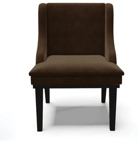 Kit 04 Cadeiras de Jantar Liz Suede Base Fixa Madeira Preto - D'Rossi - Marrom