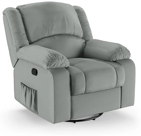Poltrona do Papai Reclinável Melim Glider Giratória Massagem Sintético PU F FH1 - D'Rossi - Cinza