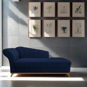 Recamier Vanessa 160cm Lado Direito Suede Azul Marinho - ADJ Decor