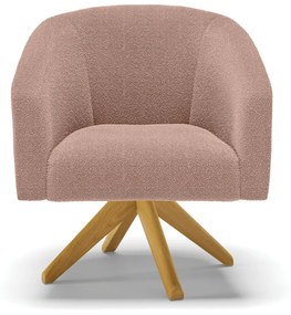 Poltrona Decorativa Giratória MA30 Stella Bouclê D03 - D'Rossi - Rose