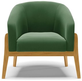 Poltrona Decorativa Base de Madeira Stella Suede Verde D03 - D'Rossi