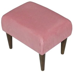 Banquinho Acolchoado Sigma em Suede com Pés Palito - Rosa