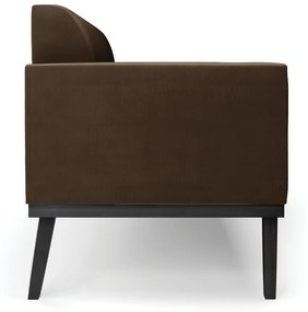 Sofá Namoradeira Base de Madeira Fixa Preto Marisa Suede  D03 - D'Rossi - Marrom